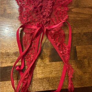 SHEIN Red Lace Chemise